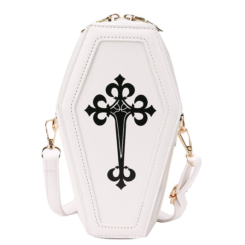 Retro Dark Cross Coffin Messenger Bag