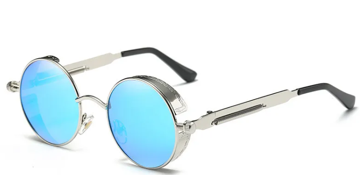 Retro Steampunk Round Sunglasses – Vintage Metal Designer Shades