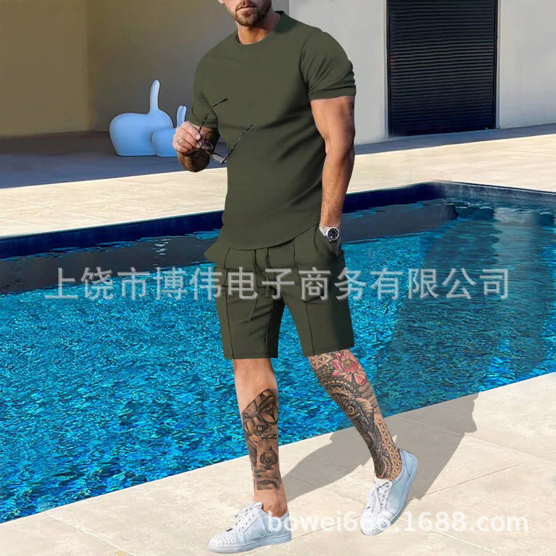 Men's 3D Printed Casual Streetwear Shorts & T-Shirt