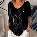 Summer Women's V-Neck T-Shirt with 3D Print