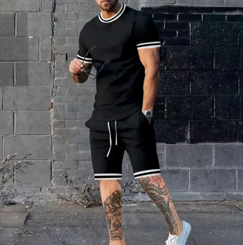 Men's 3D Printed Casual Streetwear Shorts & T-Shirt