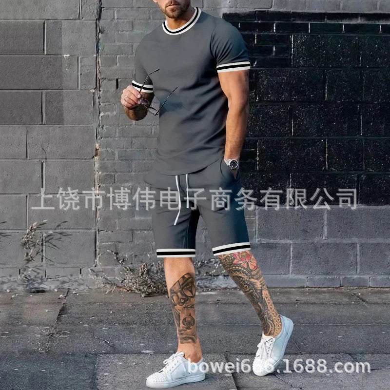Men's 3D Printed Casual Streetwear Shorts & T-Shirt