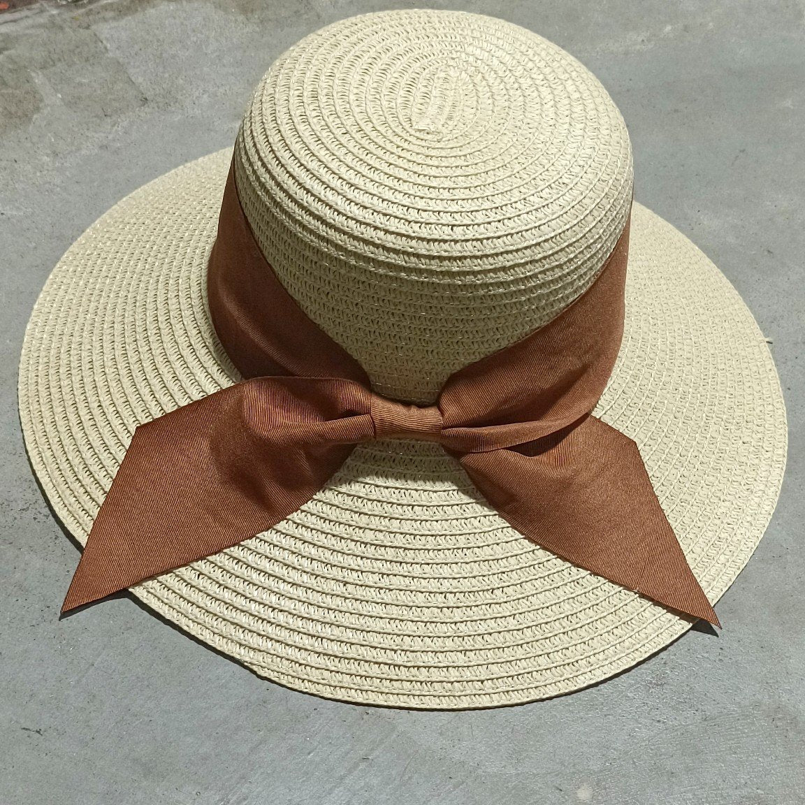 Foldable Women's Straw Hat for Beach Sunshade