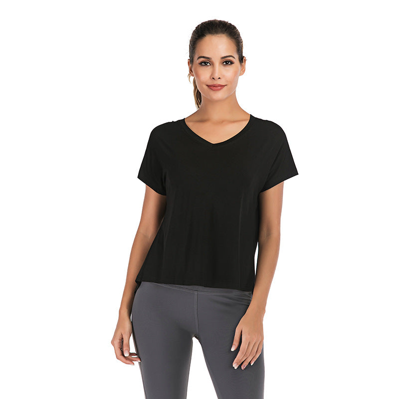 V-Neck Open Back Sports T-Shirt
