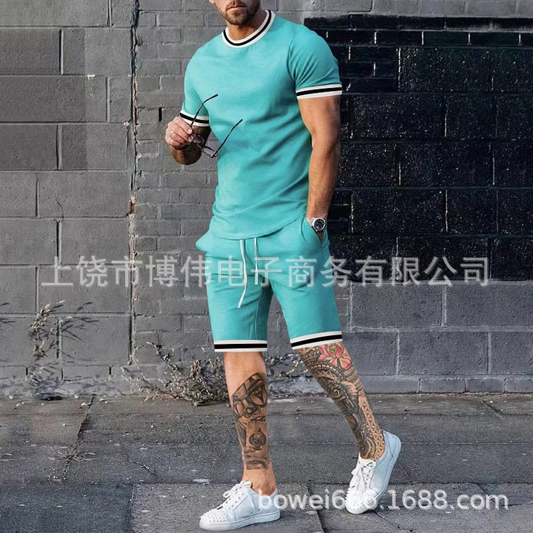 Men's 3D Printed Casual Streetwear Shorts & T-Shirt