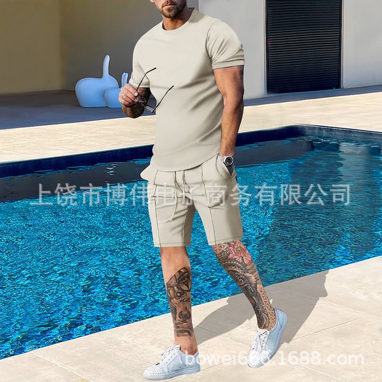 Men's 3D Printed Casual Streetwear Shorts & T-Shirt