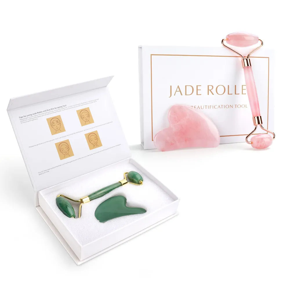 Jade Roller & Scraping Board Massage Set