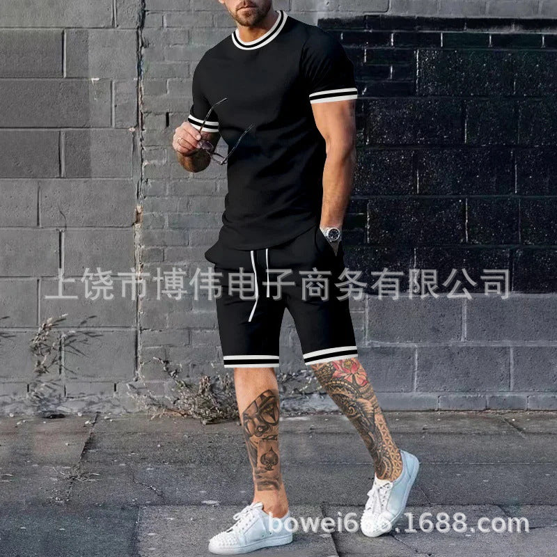 Men's 3D Printed Casual Streetwear Shorts & T-Shirt