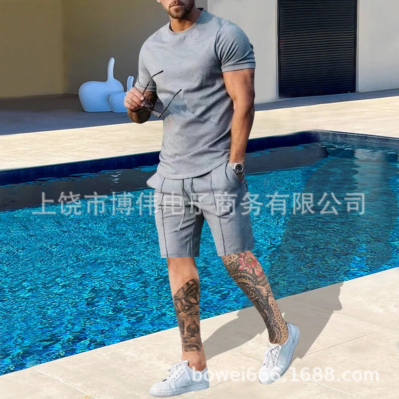 Men's 3D Printed Casual Streetwear Shorts & T-Shirt