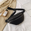 PU Leather Two-Tier Waist Bag and Shoulder Bag