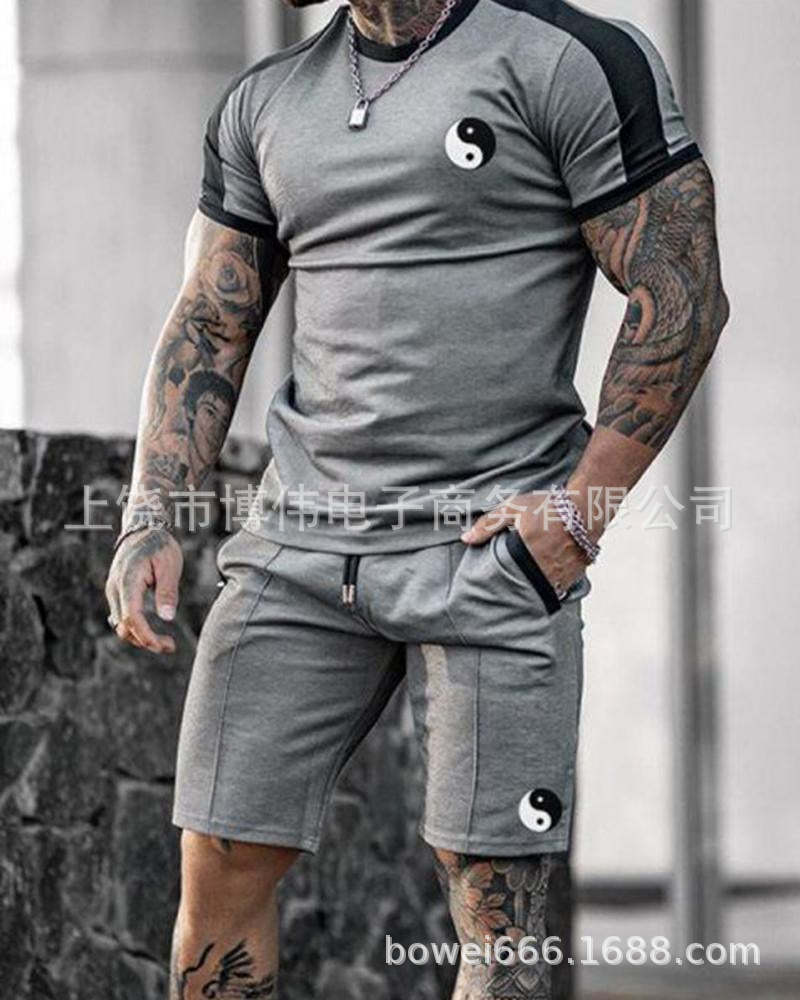 Men's 3D Printed Casual Streetwear Shorts & T-Shirt
