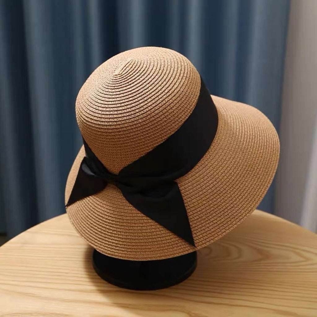 Foldable Women's Straw Hat for Beach Sunshade